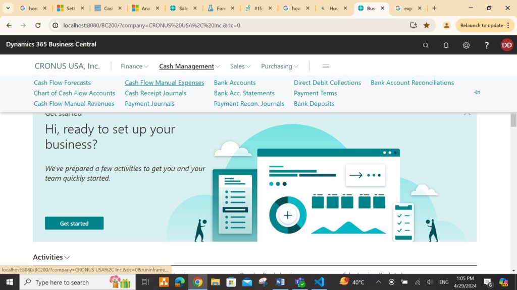 Cash Flow Forecast Manual Expenses