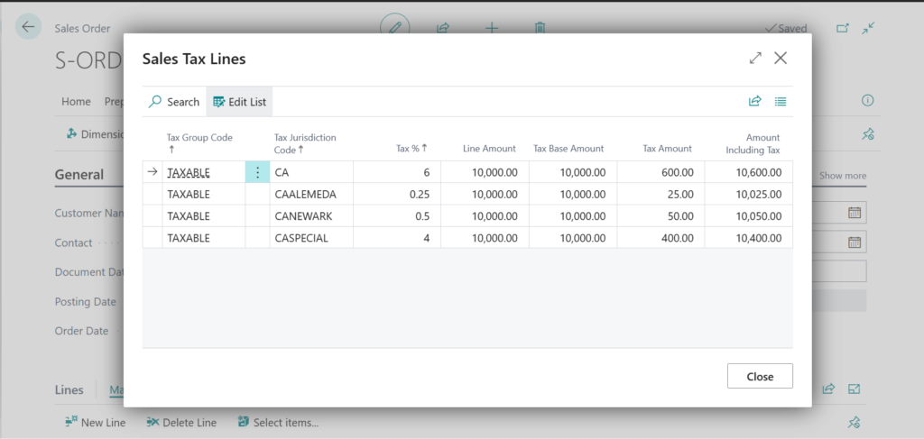 sales taxline